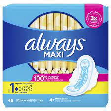 Always Maxi Pads- size 1- 36 ct